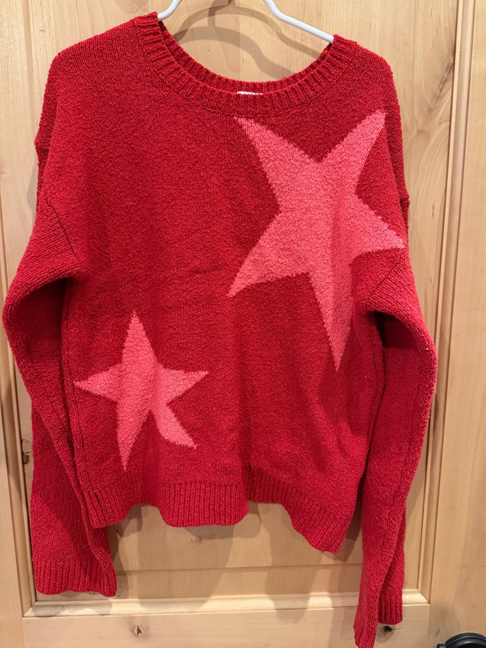 Cat & Jack Red Sweater with Pink Star Motif